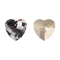 Black Diamond Heart Shape High Quality Glass Pointed Back Fancy Rhinestones