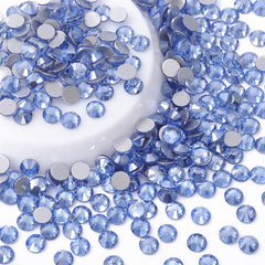 Stella blu chiaro di vetro flatback di strass in argento