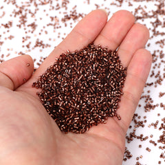 Transparent Silver-lined Brown Color Hight Quality Glass Cylinder Seed Beads 1.6 MM Size GY2011