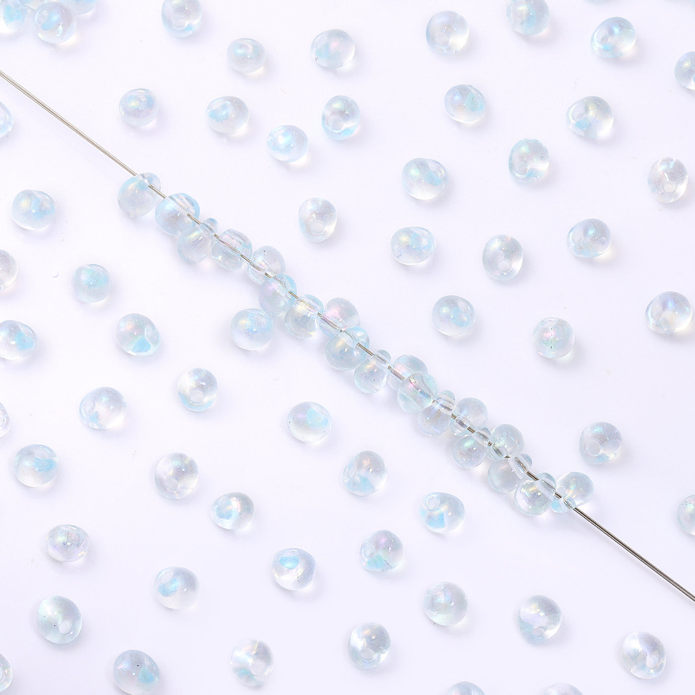 TMAB004 Transparent AB Drop Shape Glass Seed Beads