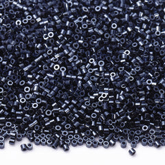 Metallic Dark Blue Luster Color Hight Quality Glass Cylinder Seed Beads 1.6 MM Size JS3003