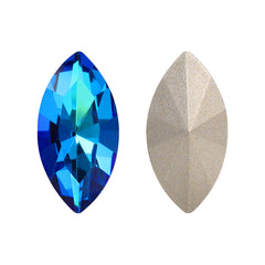 Bermuda Blue Navette Shape High Quality Glass Pointed Back Fancy Rhinestones