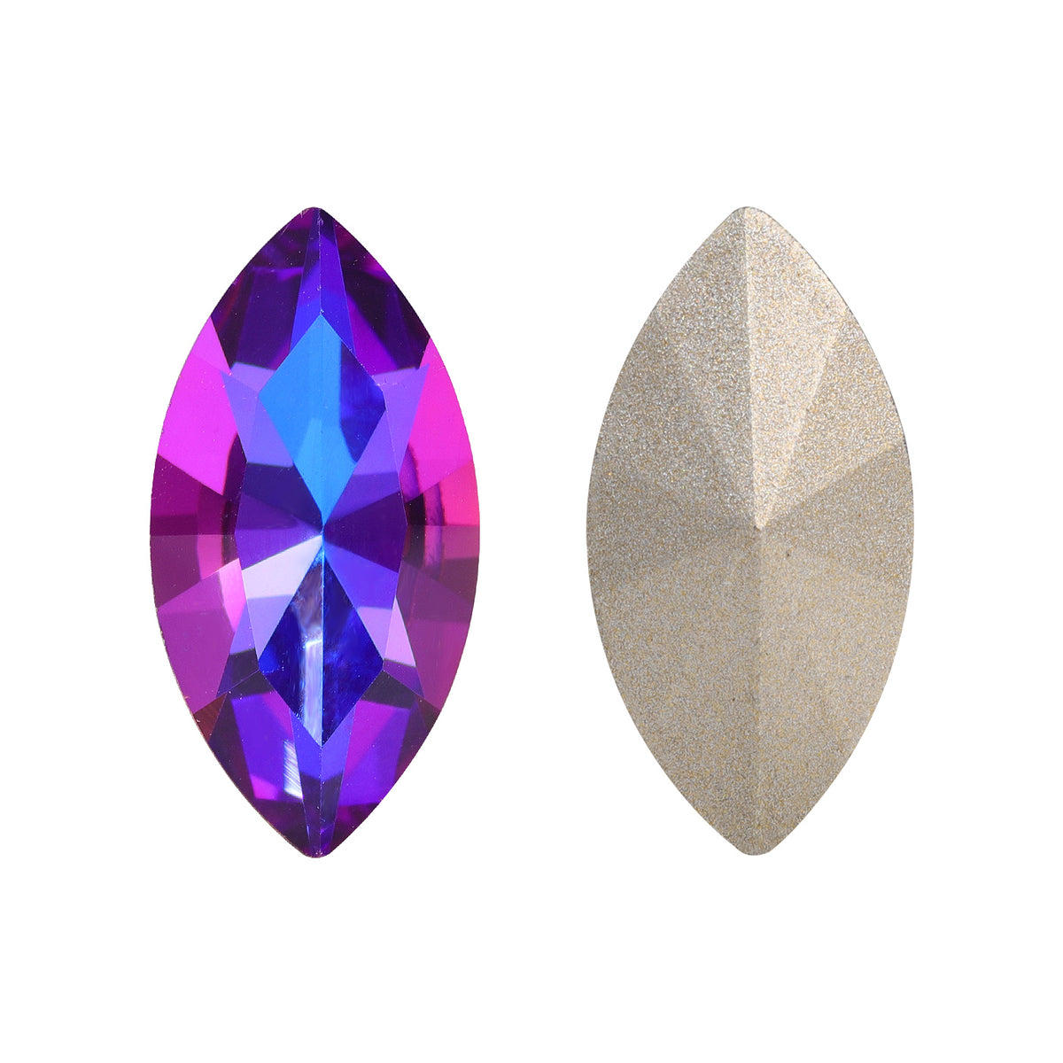 Violet Blue Navette Shape High Quality Glass Pointed Back Fancy Rhinestones