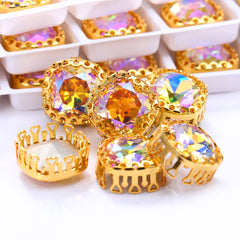 Paradise Shine Cushion Square Shape High-Quality Glass Sew-on Nest Hollow Claw Rhinestones