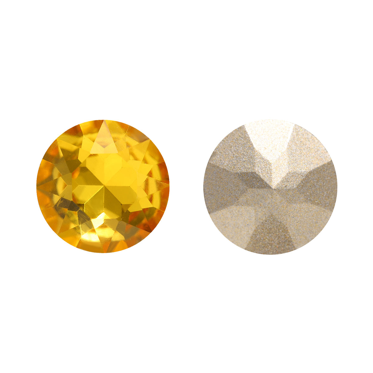 Light Topaz Gemstone Flower Shape High Quality Glass Pointed Back Fancy Rhinestones