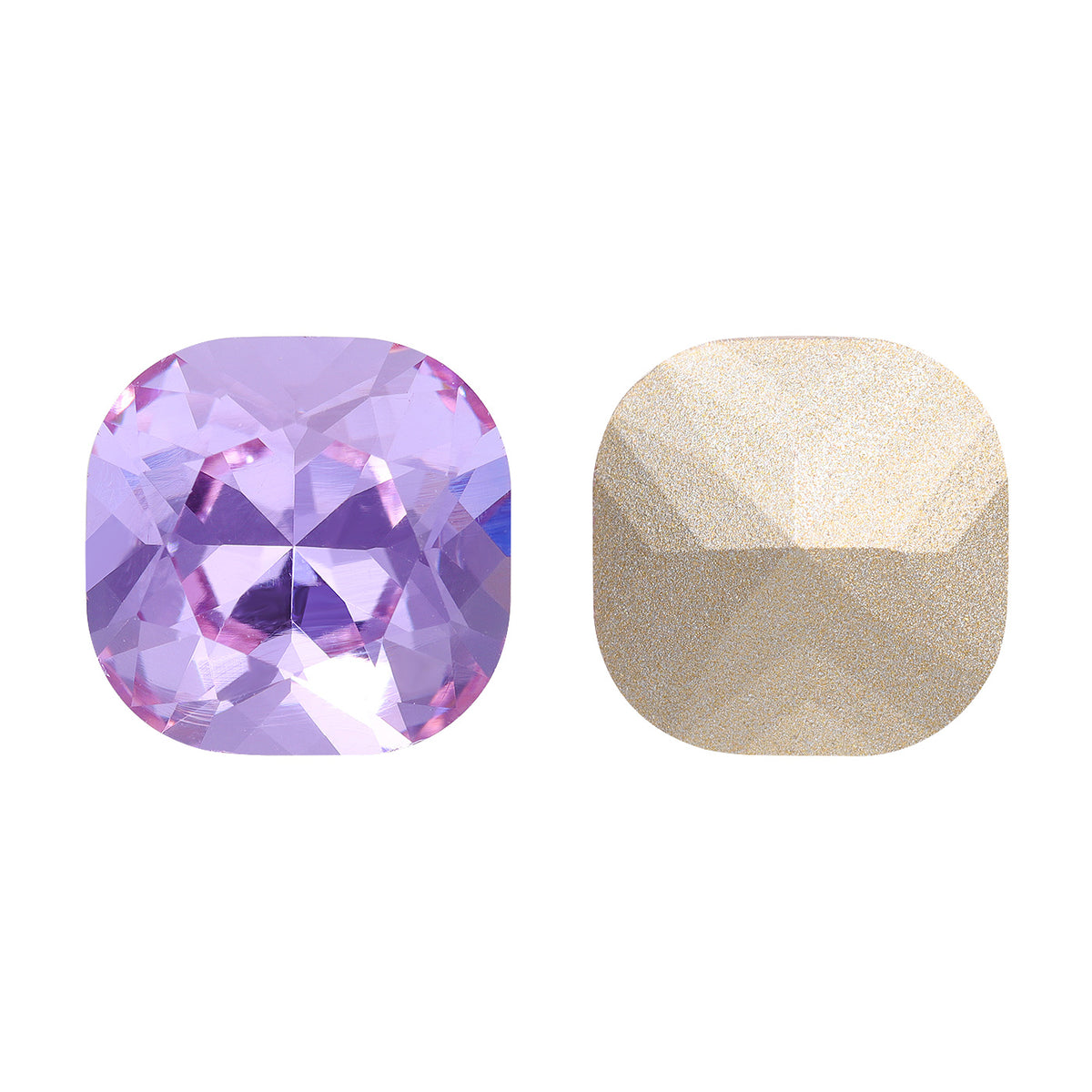 Violet Cushion Square Shape High Quality Glass Pointed Back Fancy Rhinestones