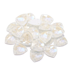 Electric Neon White Trilliant Shape High Quality Glass Sew-on Rhinestones