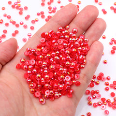 Siam AB Resin Flat Back Pearls Multi Sizes