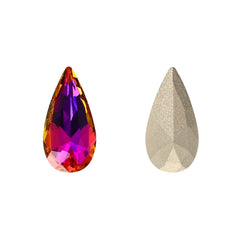 Violet Blue Teardrop Shape High Quality Glass Pointed Back Fancy Rhinestones