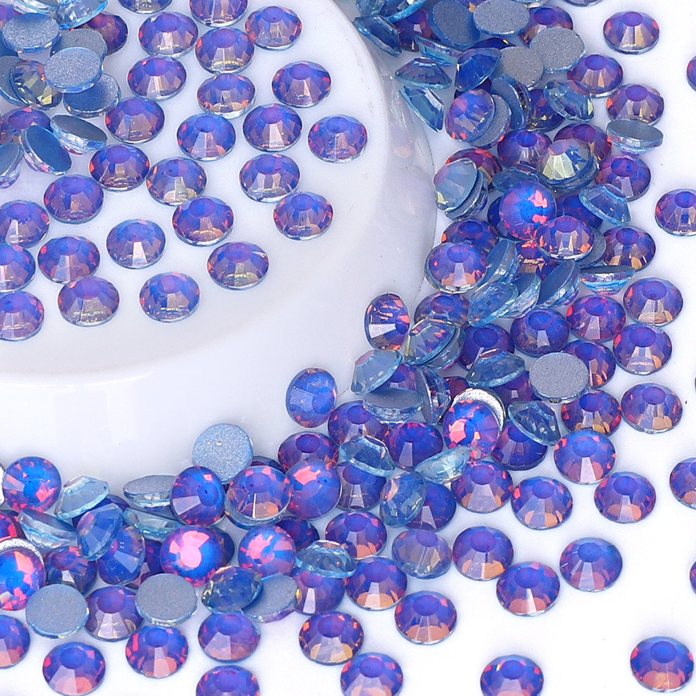 Flashing Sapphire Glass FlatBack Rhinestones Silver Back WholesaleRhinestone