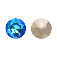 Bermuda Blue Gemstone Flower Shape High Quality Glass Pointed Back Fancy Rhinestones