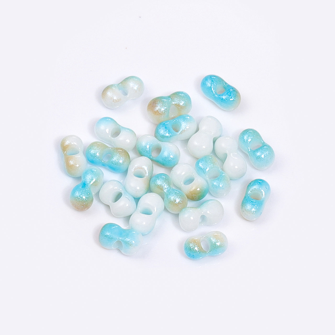 RNB004 Rainbow Effect Peanut Beads Shape Glass Seed Beads