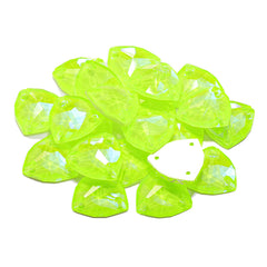 Electric Neon Jonquil Trilliant Shape High Quality Glass Sew-on Rhinestones