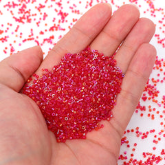 Transparent Rainbow Light Red Color Hight Quality Glass Cylinder Seed Beads 1.6 MM Size BS1018