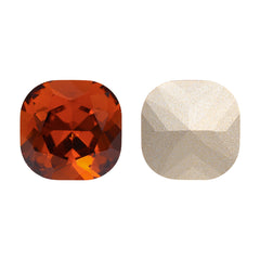 Tangerine Cushion Square Shape High Quality Glass Pointed Back Fancy Rhinestones