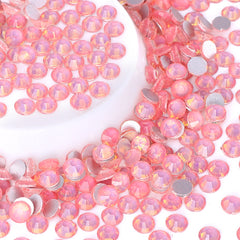 Flashing Rose Pink Glass FlatBack Rhinestones Silver Back WholesaleRhinestone