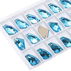 Aquamarine Galactic Shape High Quality Glass Sew-on Rhinestones