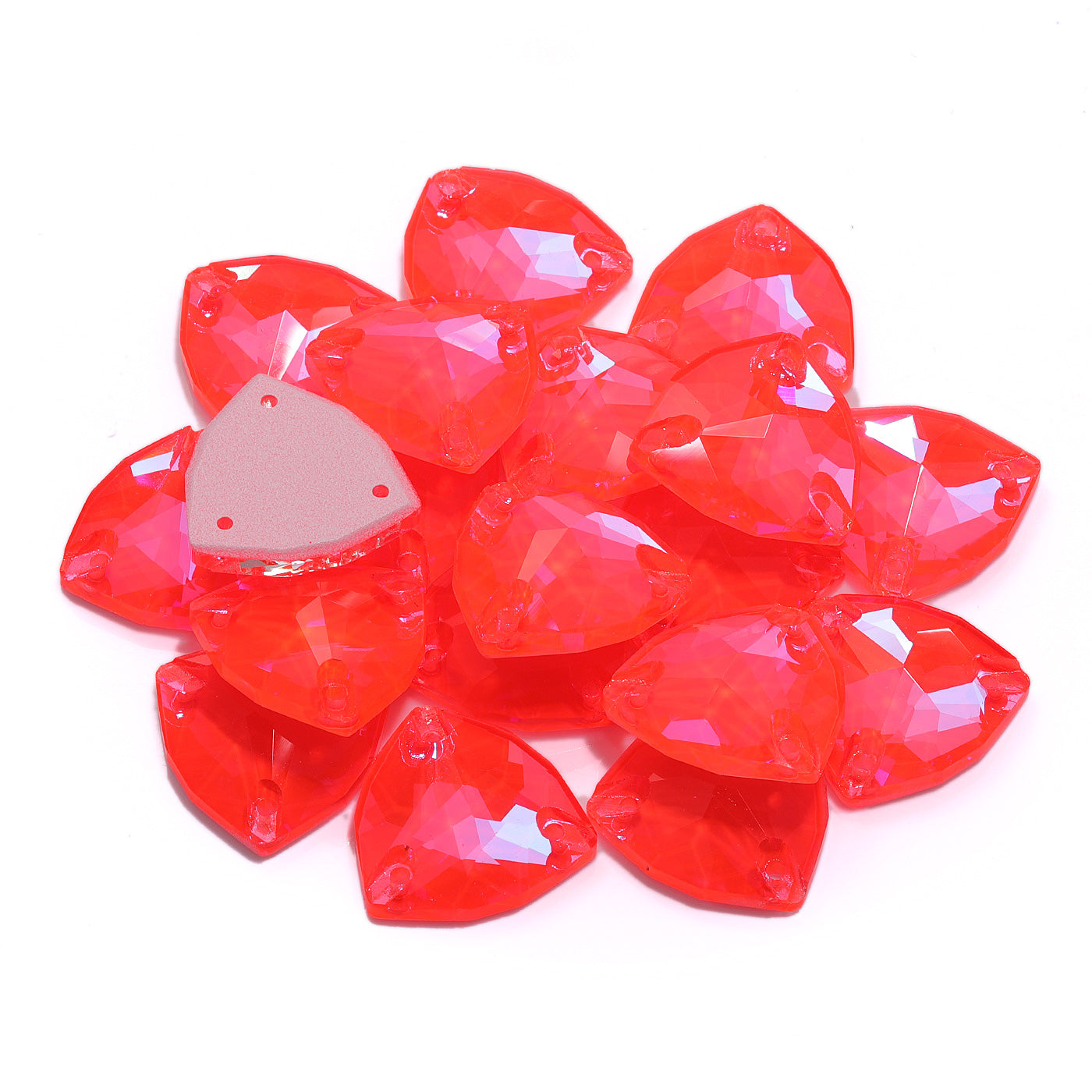 Electric Neon Hyacinth Trilliant Shape High Quality Glass Sew-on Rhinestones