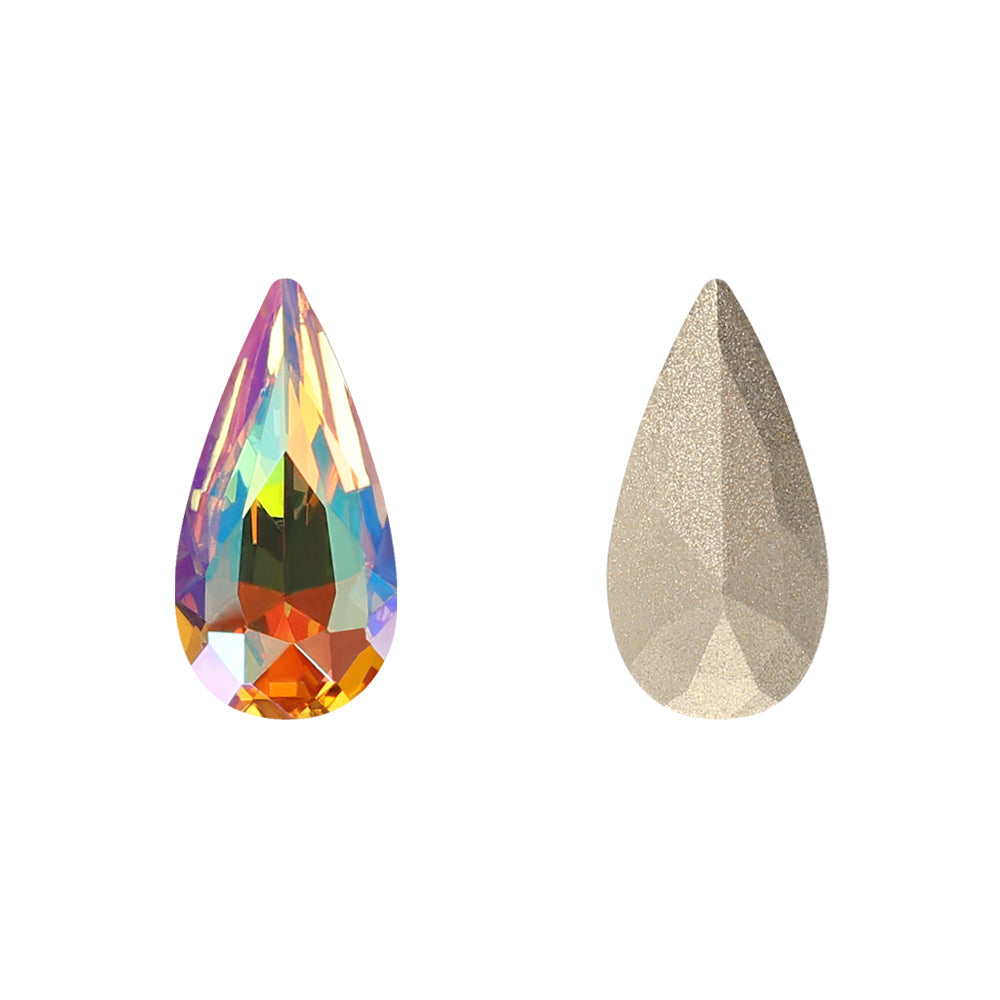 Crystal Sun Teardrop Shape High Quality Glass Pointed Back Fancy Rhinestones