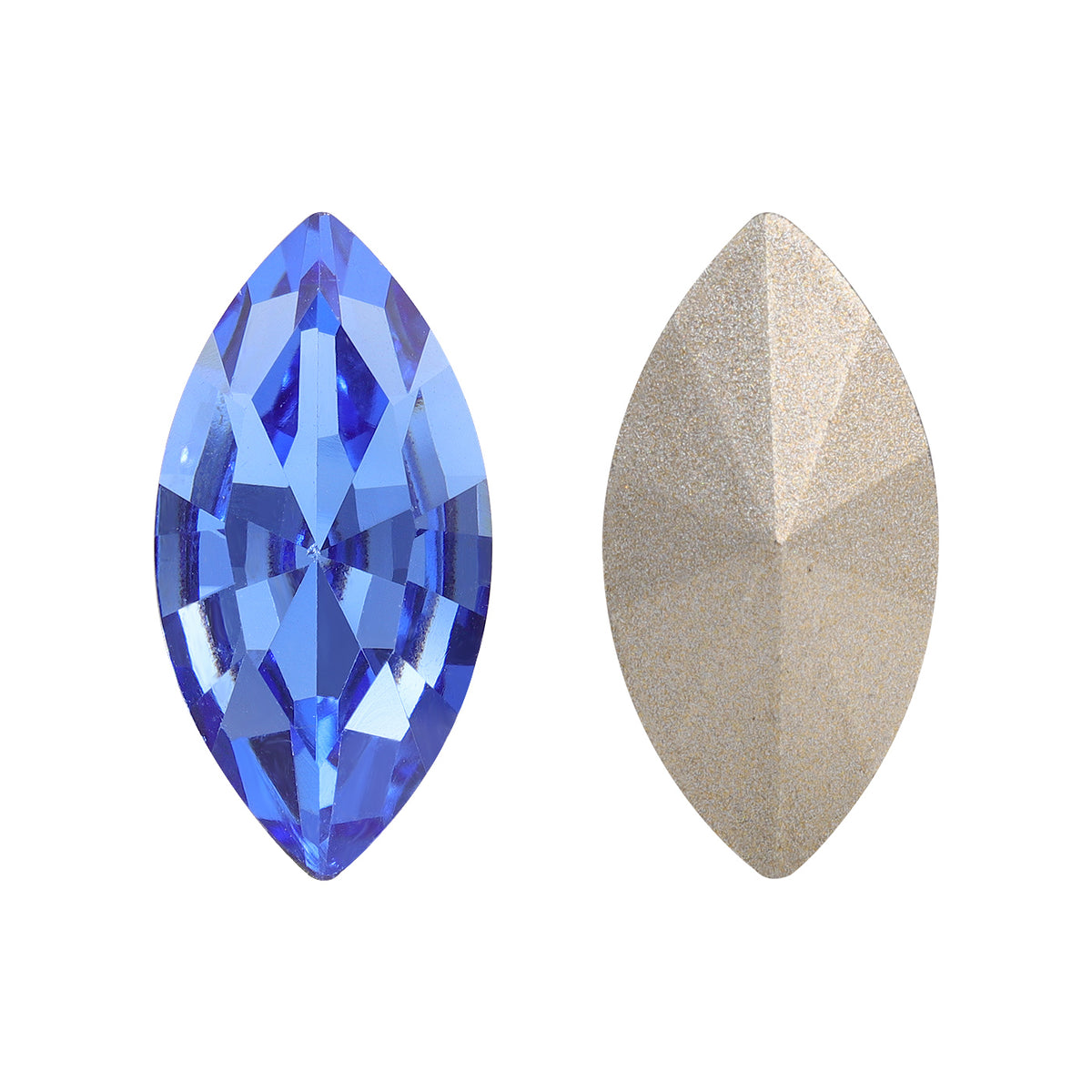 Light Sapphire Navette Shape High Quality Glass Pointed Back Fancy Rhinestones