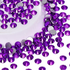 Metallic Violet Glass FlatBack Rhinestones Silver Back WholesaleRhinestone