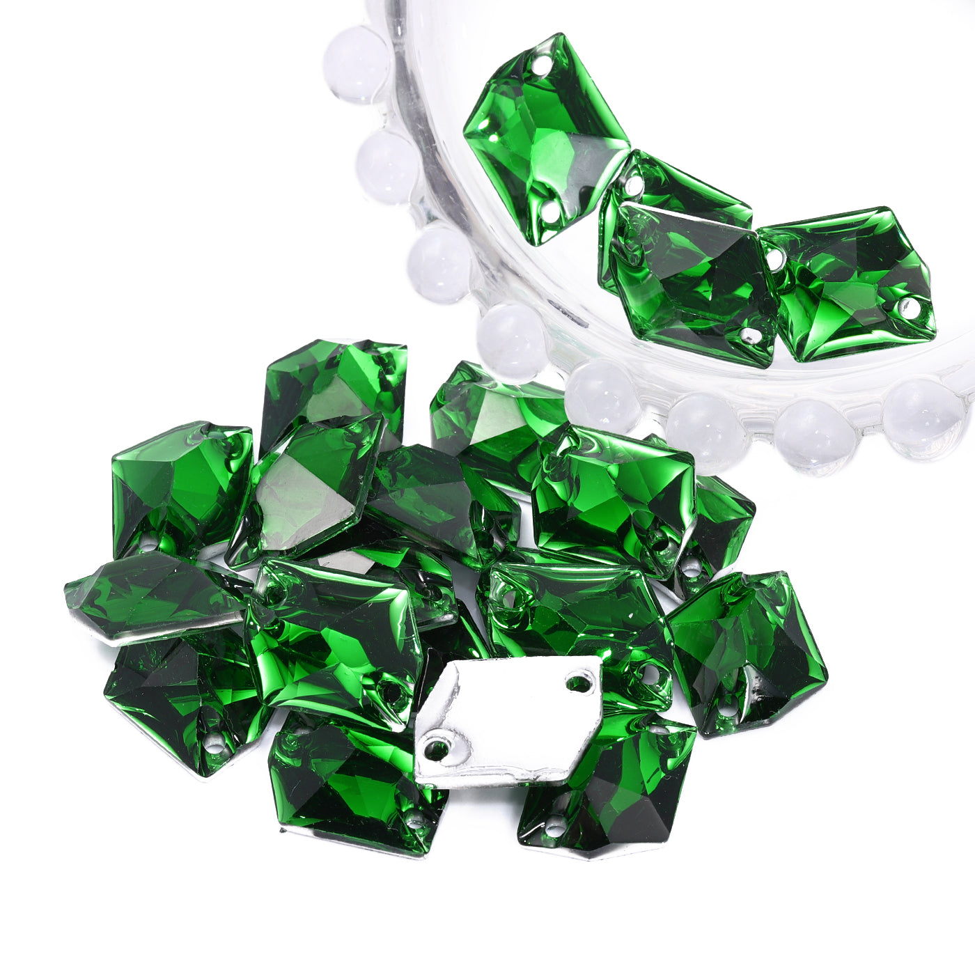 Cosmic Dark Green Resin Sew-on Rhinestones For Dance Costume