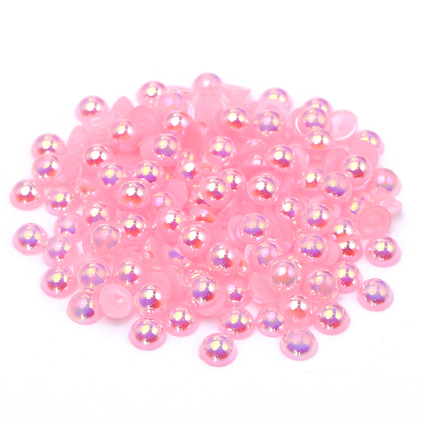 Light Pink AB Resin Flat Back Pearls Multi Sizes