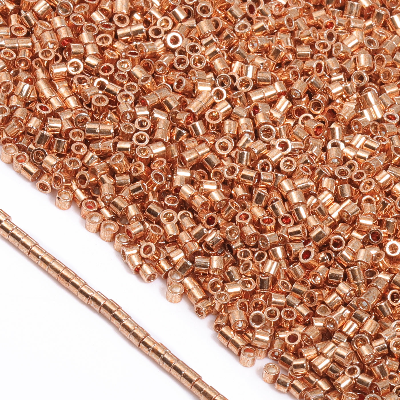 Metallic Copper Luster Color Hight Quality Glass Cylinder Seed Beads 1.6 MM Size JS3011