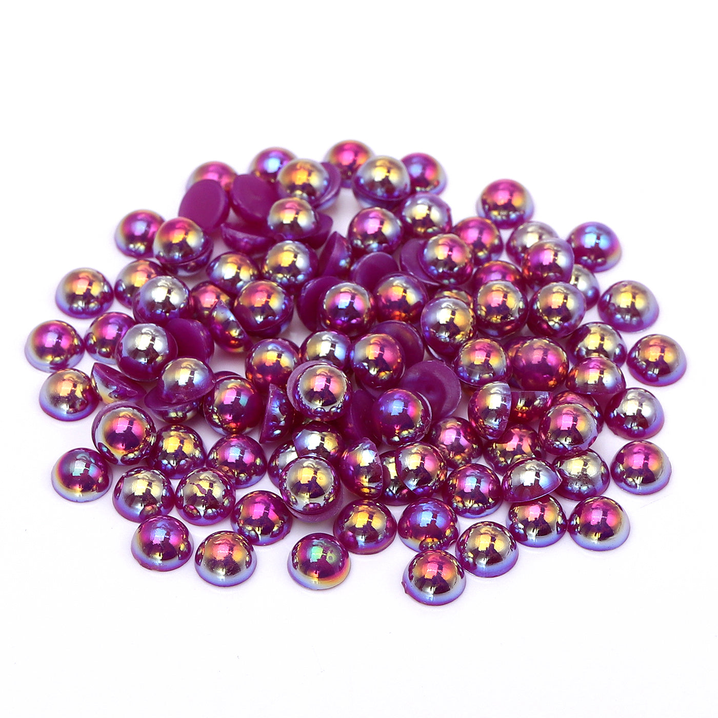 Dark Purple AB Resin Flat Back Pearls Multi Sizes