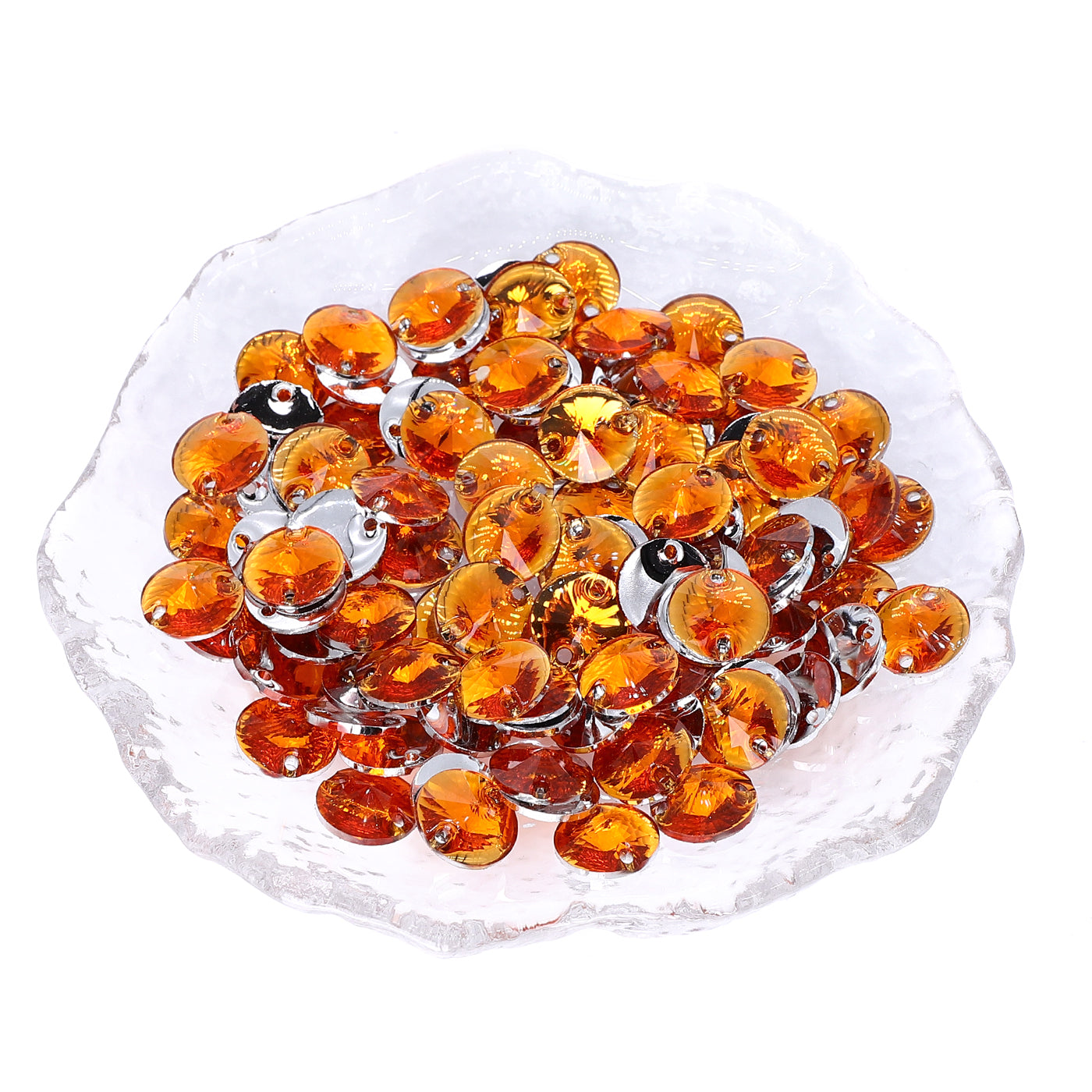 Rivoli Orange Resin Sew-on Rhinestones For Dance Costume