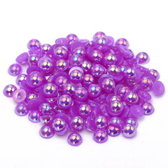 Violet AB Resin Flat Back Pearls Multi Sizes