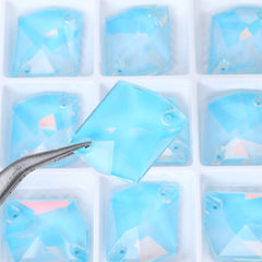 Aquamarine AM Cosmic Shape High Quality Glass Sew-on Rhinestones