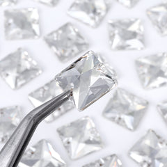 Silver Shade Square Shape High Quality Glass Sew-on Rhinestones