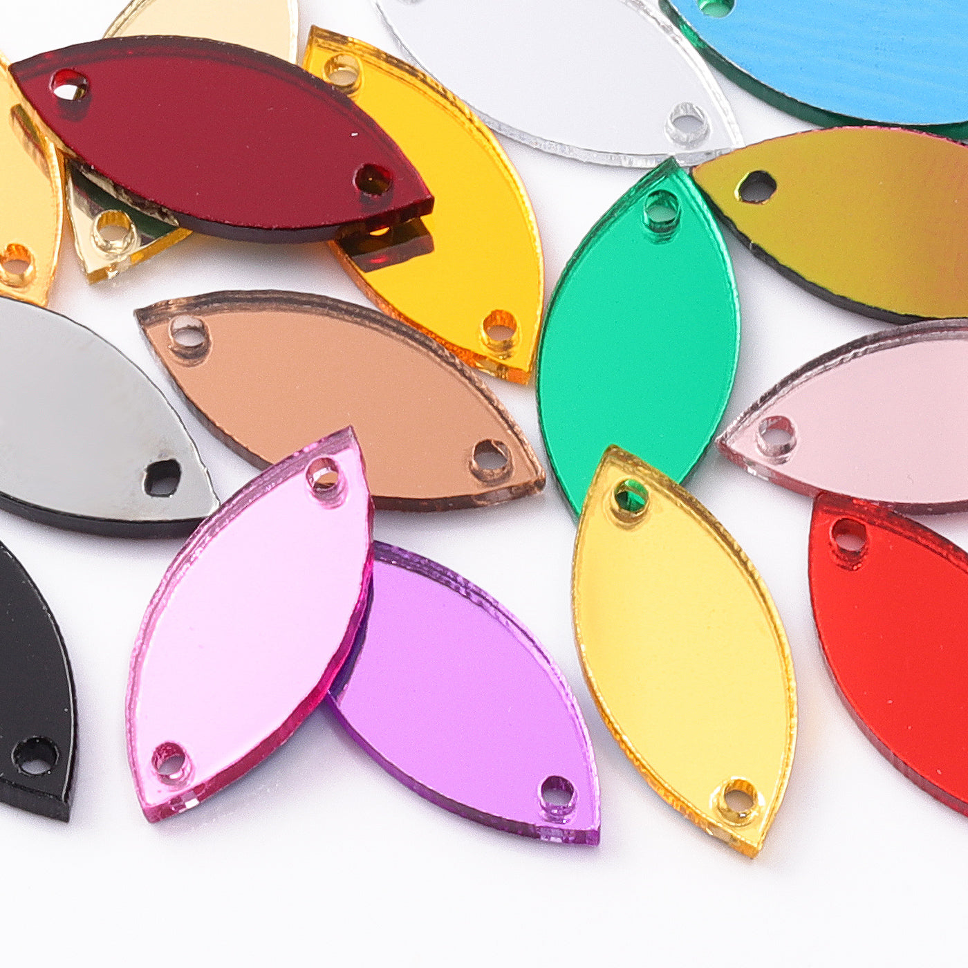 Navette  Shape Multi Colors Acrylic Sew-on Mirror For Dance Costume WholesaleRhinestone