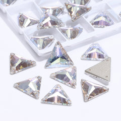 Crystal Transmission Triangle Shape High Quality Glass Sew-on Rhinestones WholesaleRhinestone