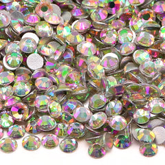 Glitter Pink Glass FlatBack Rhinestones Silver Back WholesaleRhinestone