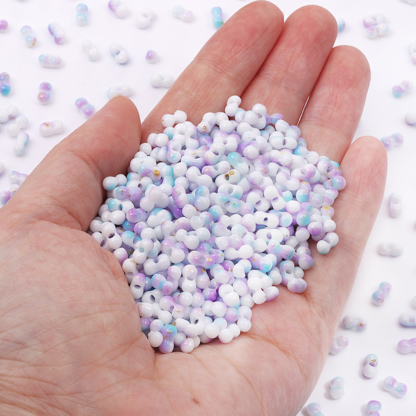 Various Colors Rainbow Effect Peanut Beads Shape Glass Seed Beads