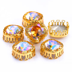 Paradise Shine Cushion Square Shape High-Quality Glass Sew-on Nest Hollow Claw Rhinestones