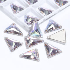 Slim Triangle Shape Crystal Transmission High Quality Glass Sew-on Rhinestones WholesaleRhinestone