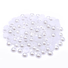 White Resin Flat Back Pearls Multi Sizes