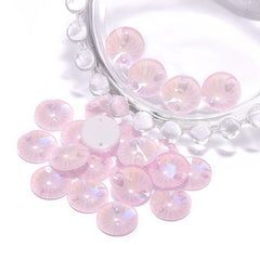 Electric Neon Light Rose Rivoli Shape High Quality Glass Sew-on Rhinestones