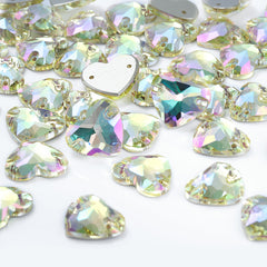 Crystal Phantom Heart Shape High Quality Glass Sew-on Rhinestones