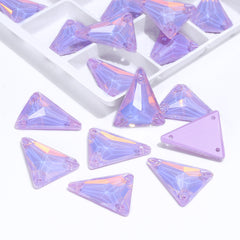 Slim Triangle Shape Lavender AM High Quality Glass Sew-on Rhinestones