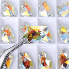 Light Crystal AB Galactic Shape High Quality Glass Sew-on Rhinestones