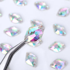 Crystal Phantom Lemon Shape High Quality Glass Sew-on Rhinestones