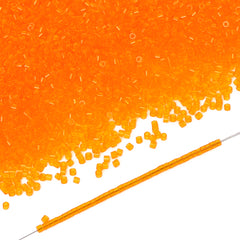 Transparent Light Orange Yellow Color Hight Quality Glass Cylinder Seed Beads 1.6 MM Size BS1019