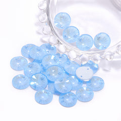 Electric Neon Light Blue Rivoli Shape High Quality Glass Sew-on Rhinestones