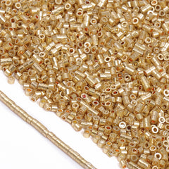 Metallic Yellow Luster Color Hight Quality Glass Cylinder Seed Beads 1.6 MM Size JS3010