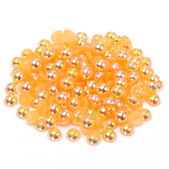 Orange Yellow AB Resin Flat Back Pearls Multi Sizes