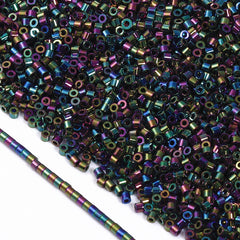 Metallic Rainbow Luster Color Hight Quality Glass Cylinder Seed Beads 1.6 MM Size JS3007